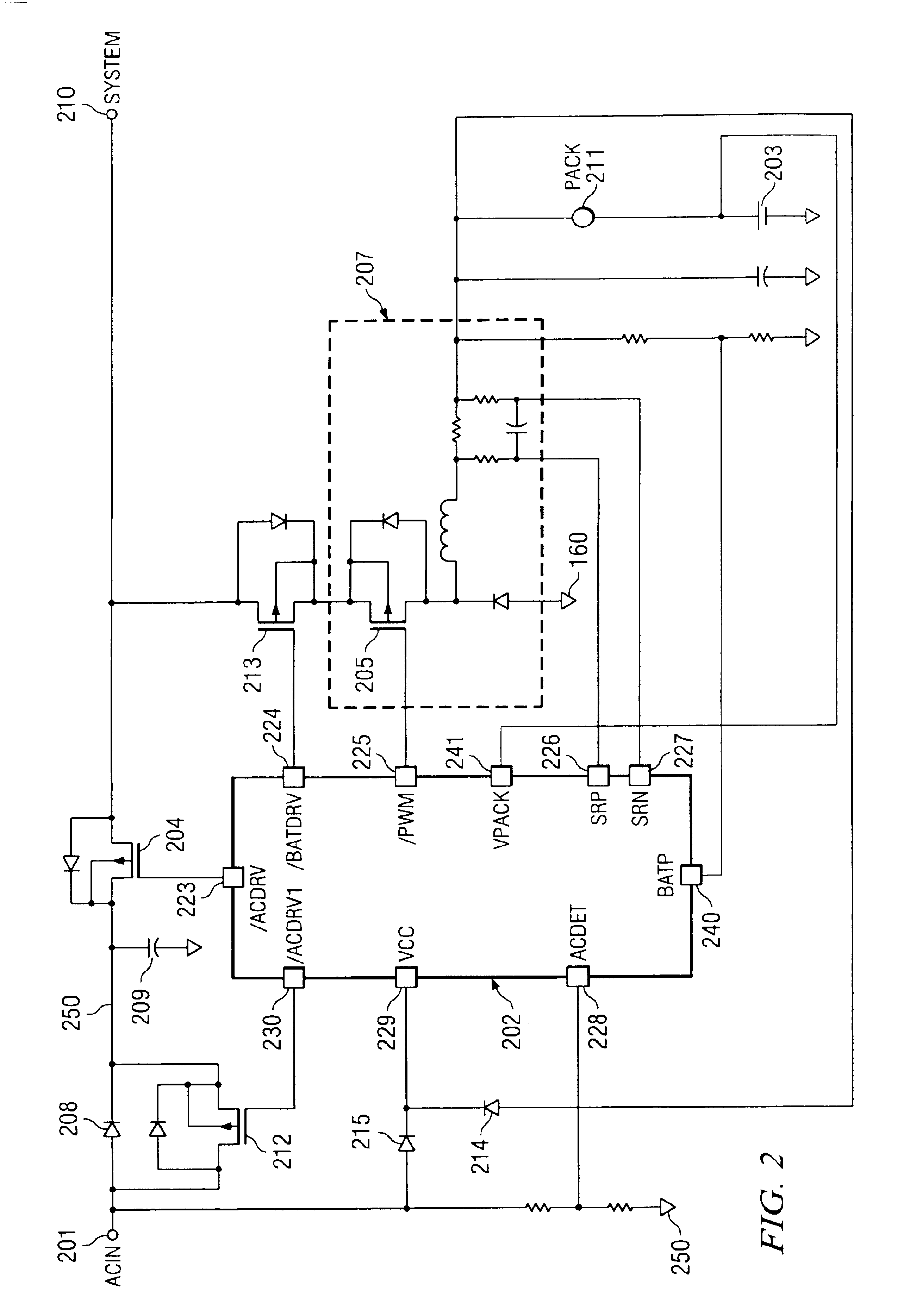 Architecture for switching between an external and internal power source