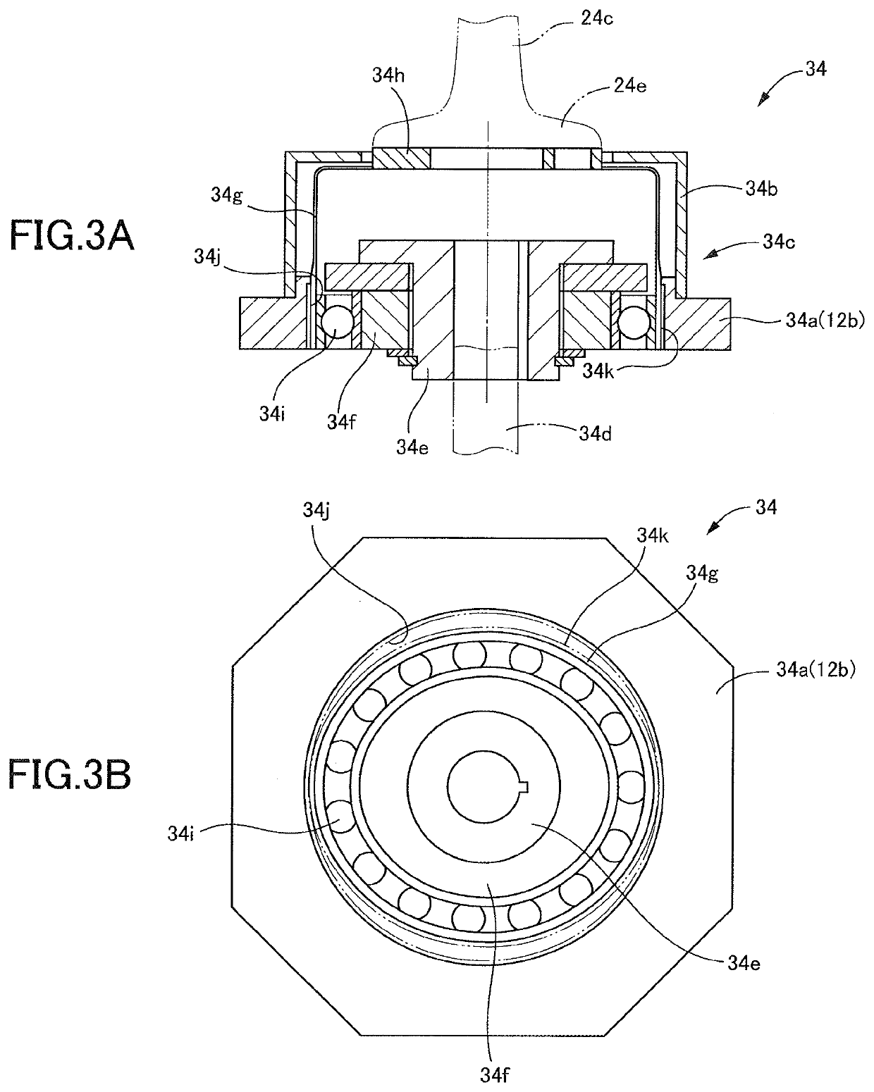Steering device and vehicle wheel mounting module including the same