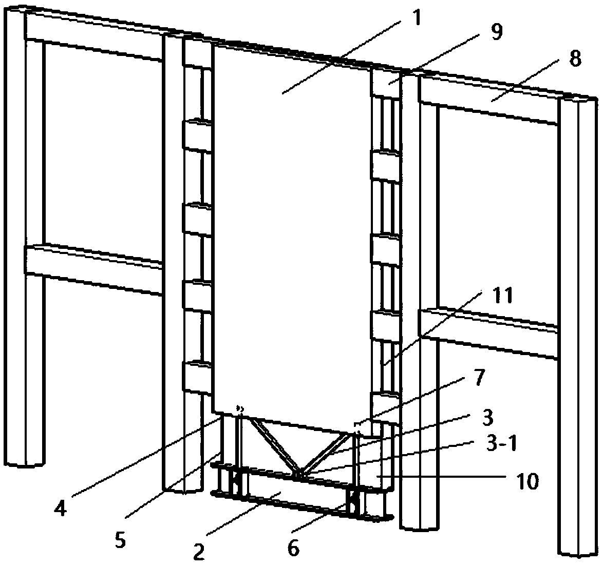 Self-resetting rocking wall with buckling-constrained shape memory alloy bars and building