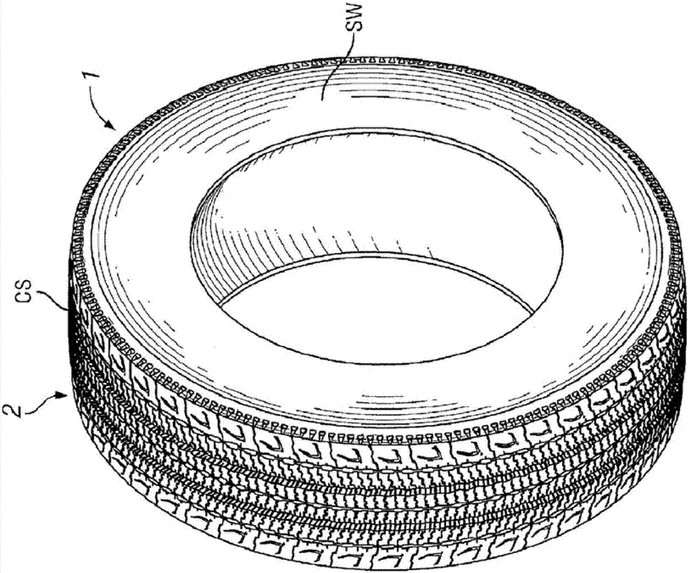 Truck tire tread and truck tire