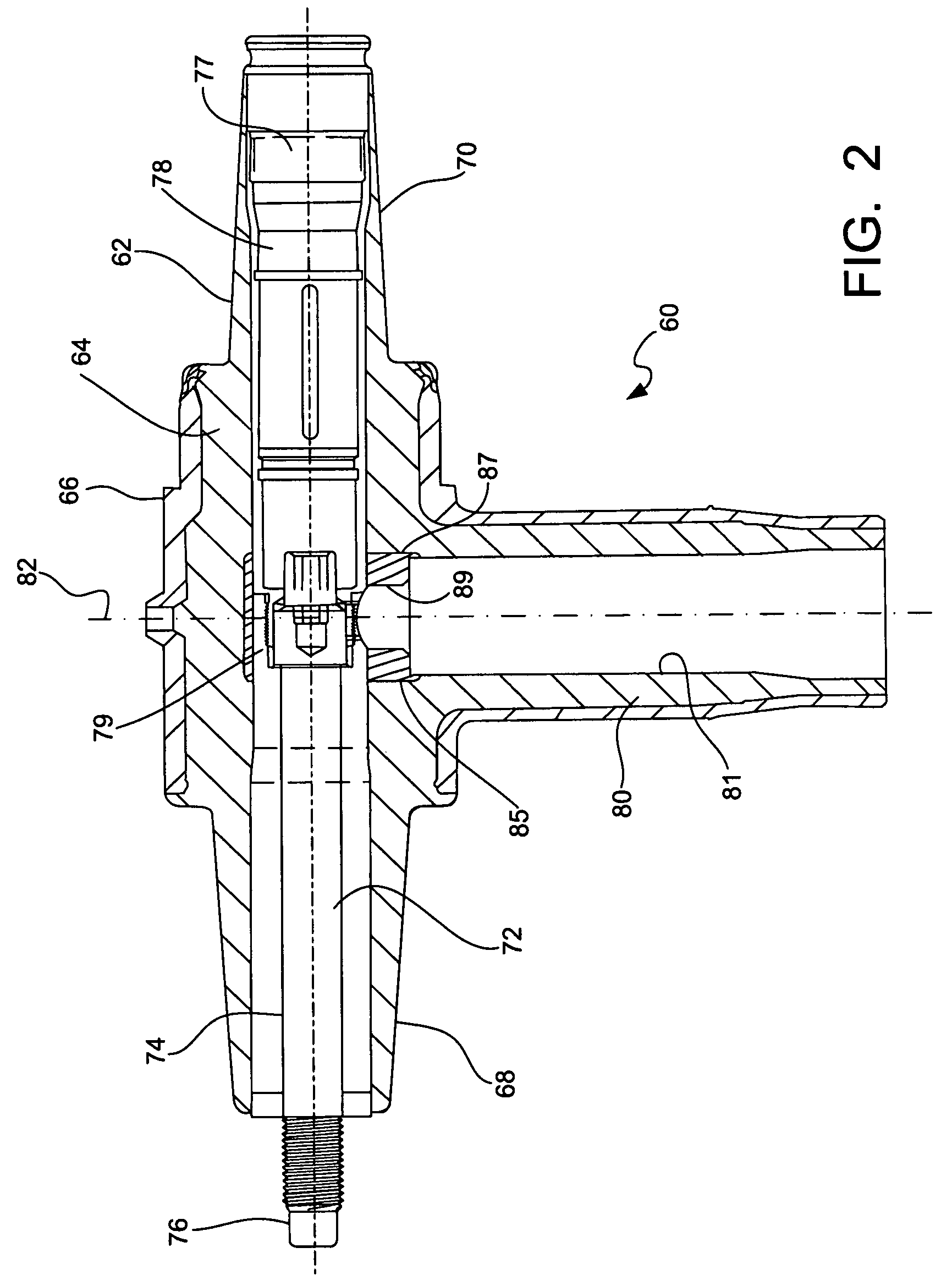 Separable electrical connector component having a voltage output branch and a direct access point