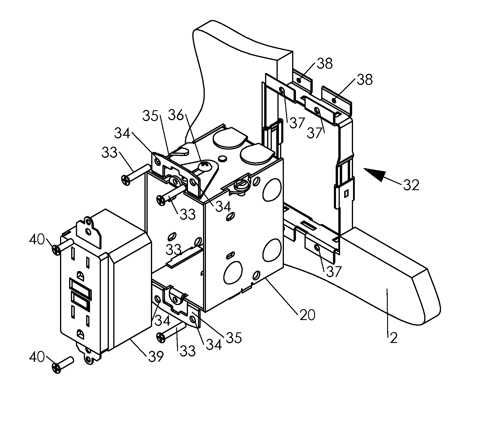 Wall mounting apparatus and frame assembly