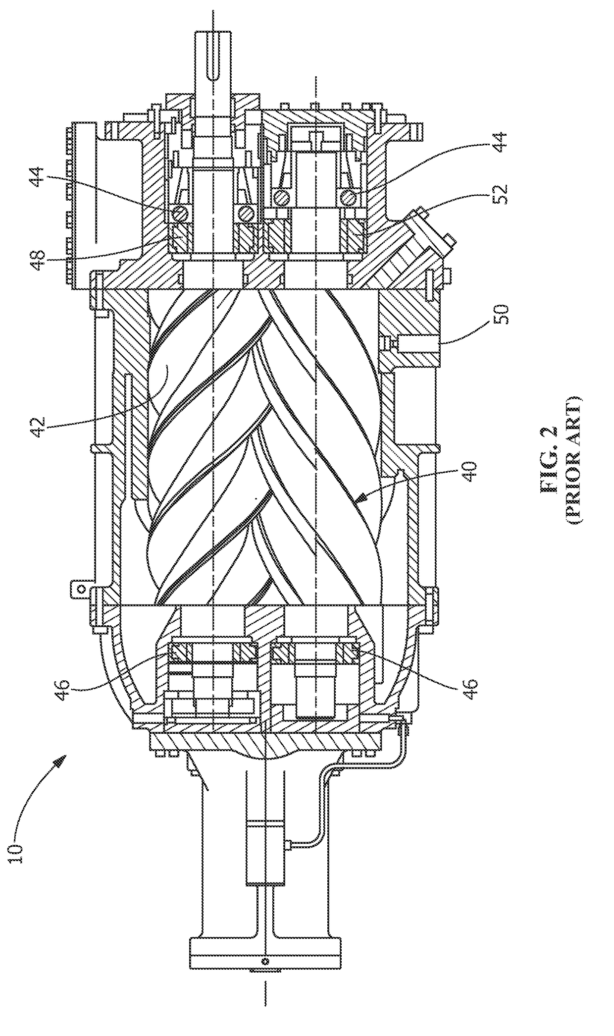 Rotary screw compressors utilizing viscous damping for vibration reduction