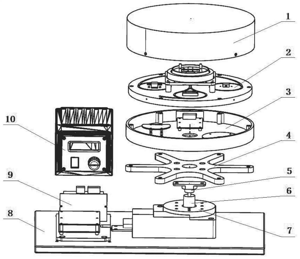Optical fiber gyroscope experimental device capable of coaxially rotating