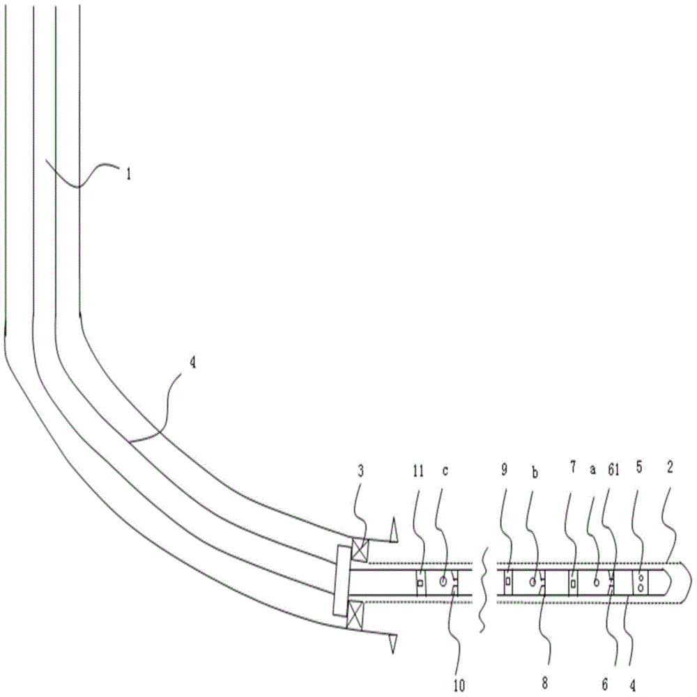 Offshore viscous oil time-divided and segmented heat injection oil extraction pipe string of horizontal wells and method thereof