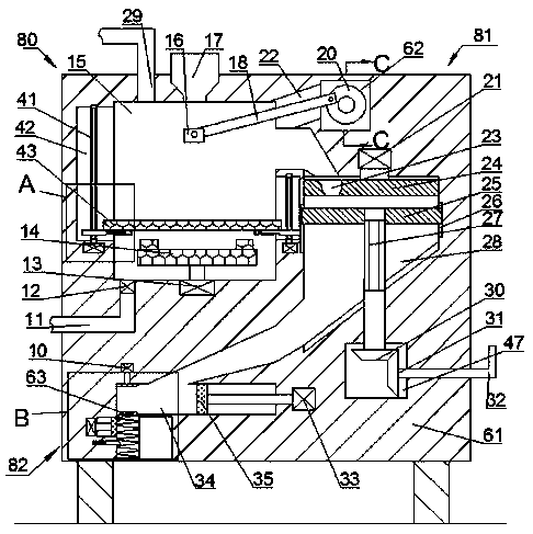 Automatic treatment device for dry garbage of garbage station