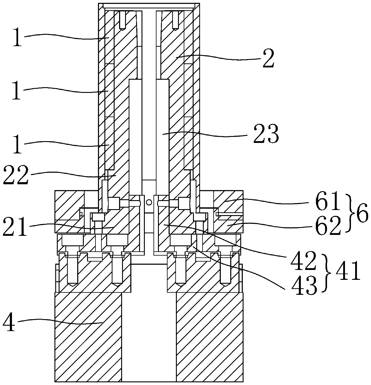 Device for sticking magnetic steel in casing
