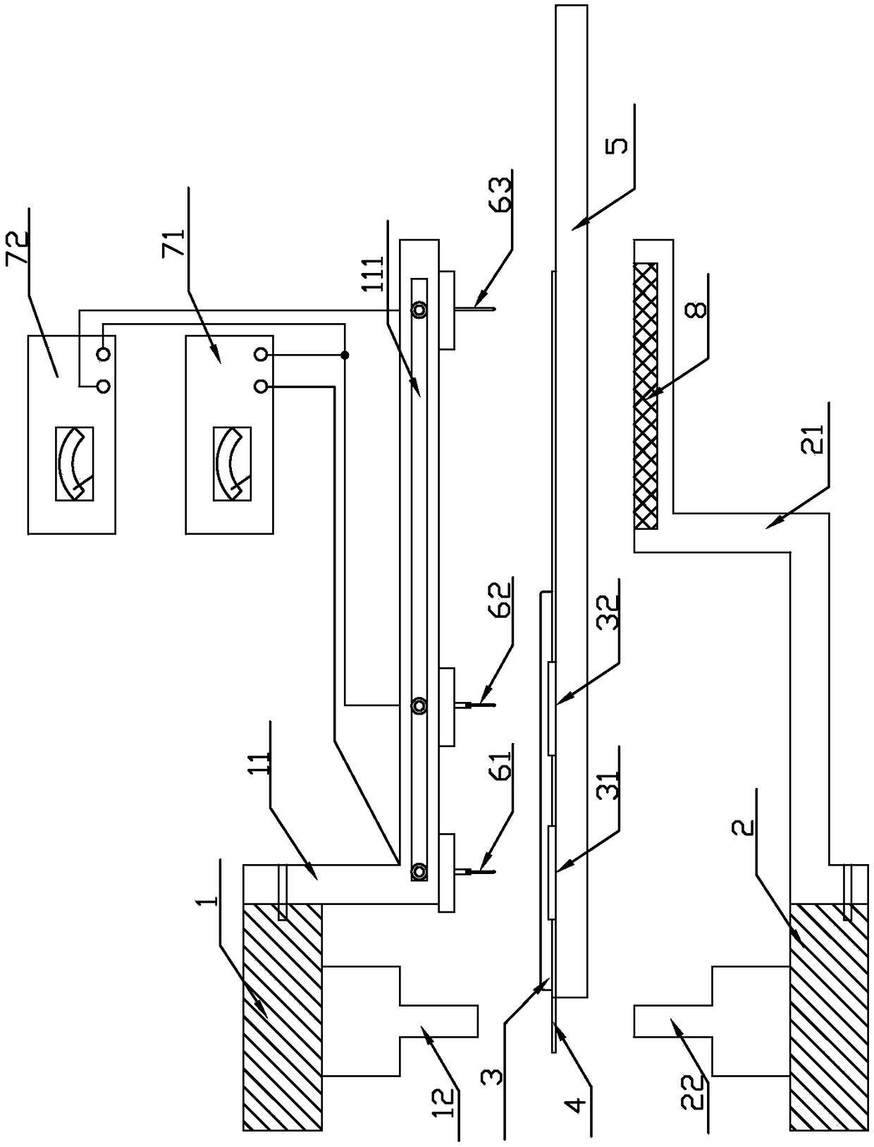 A lithium battery aluminum-plastic film packaging machine with on-line insulation detection function