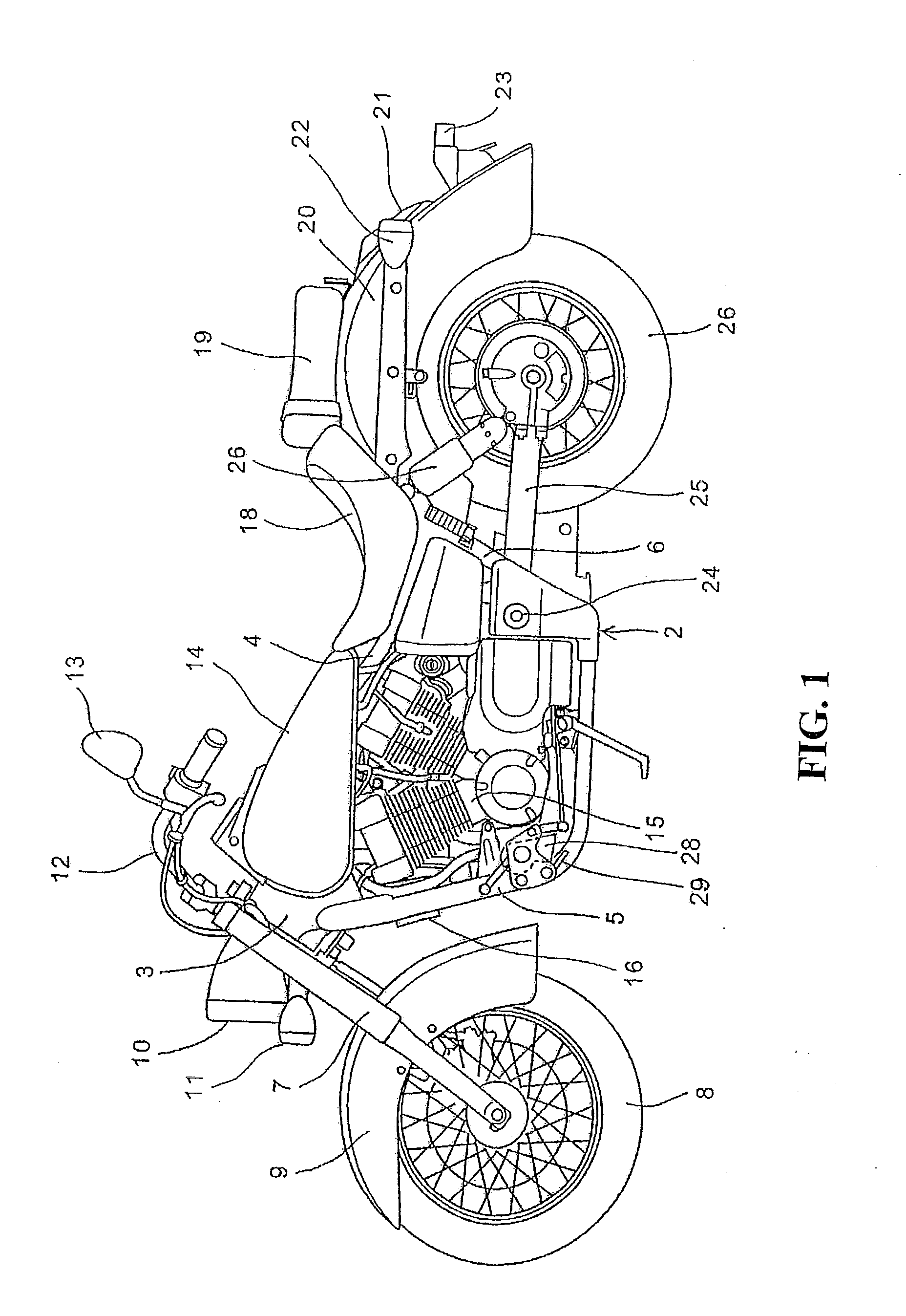 Horn guard device for motorcycle