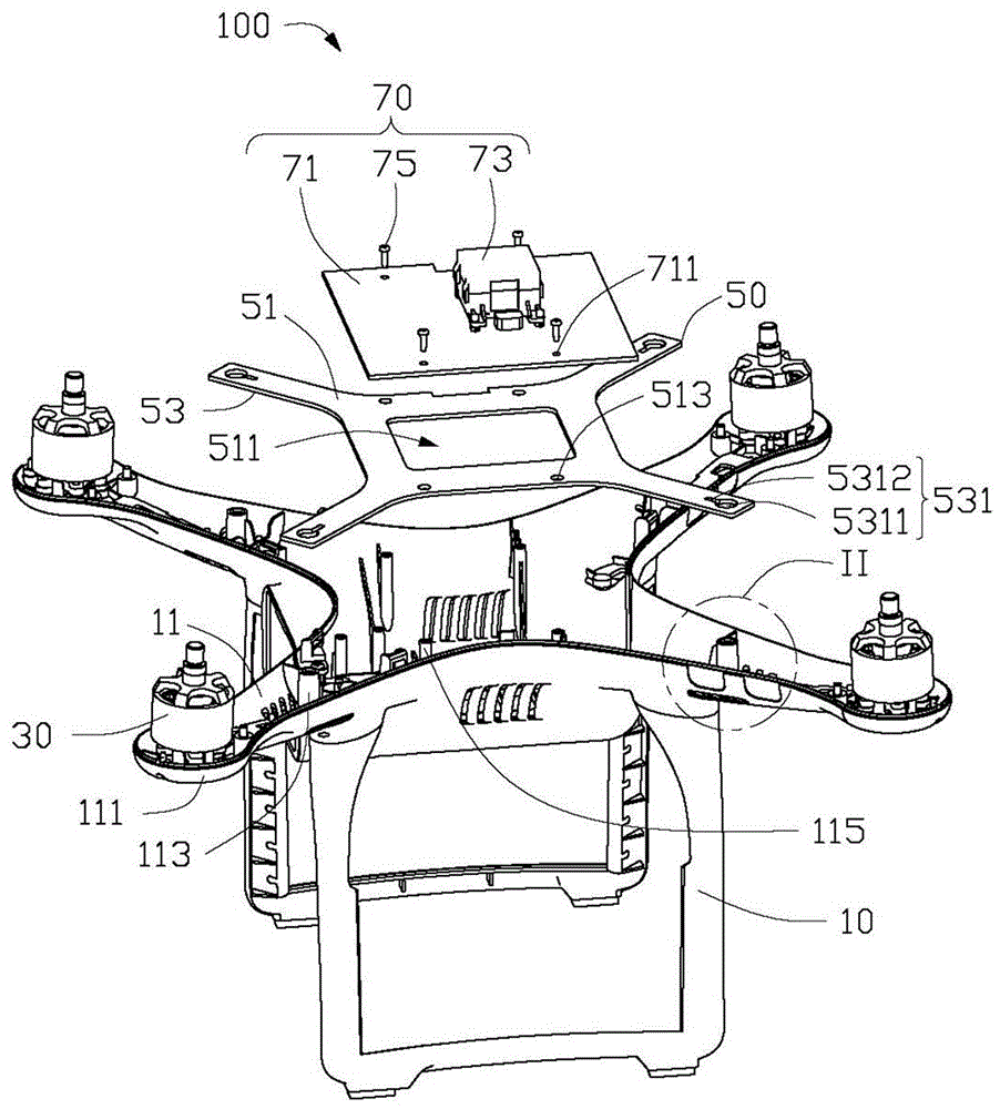 Shock-absorbing support and flight equipment using the same