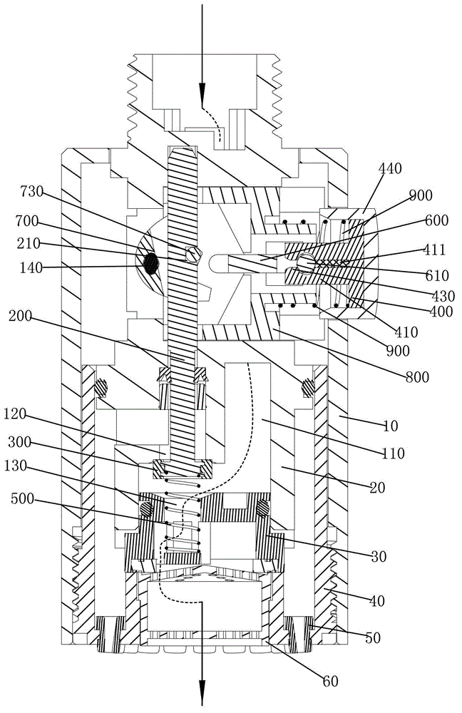 Button switching valve set capable of being automatically reset and shower head using same