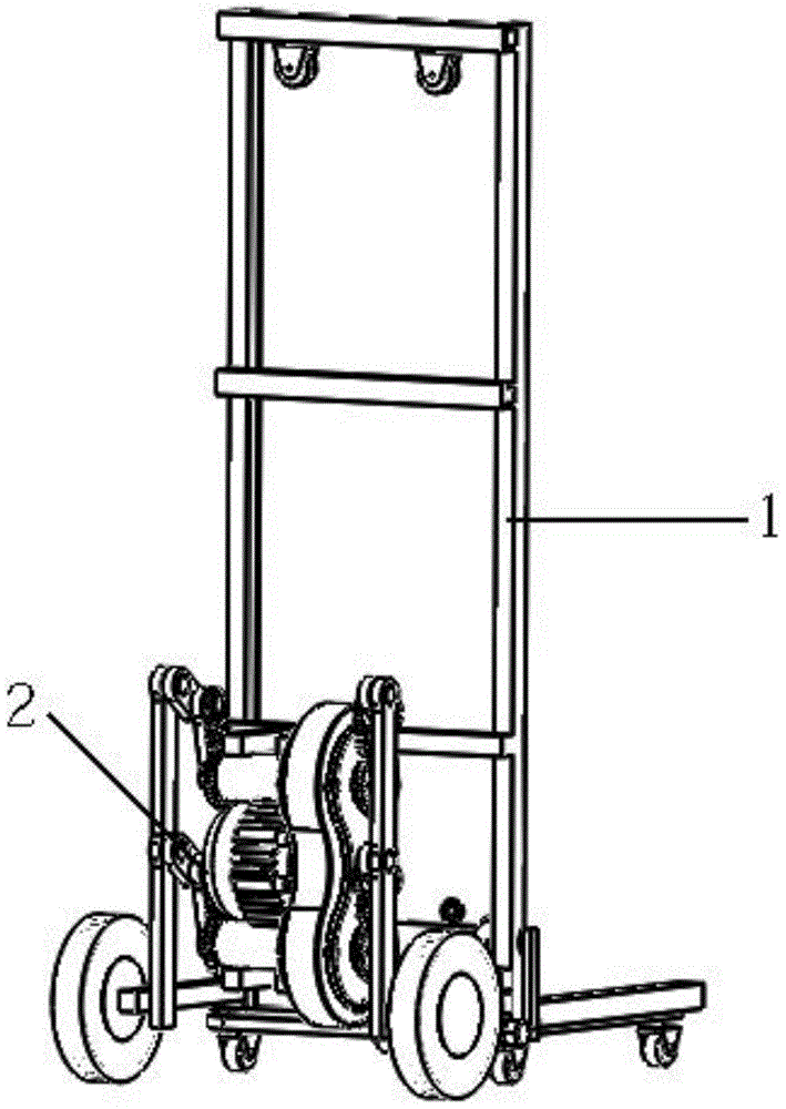 Geared five-bar combined mechanism used for climbing car