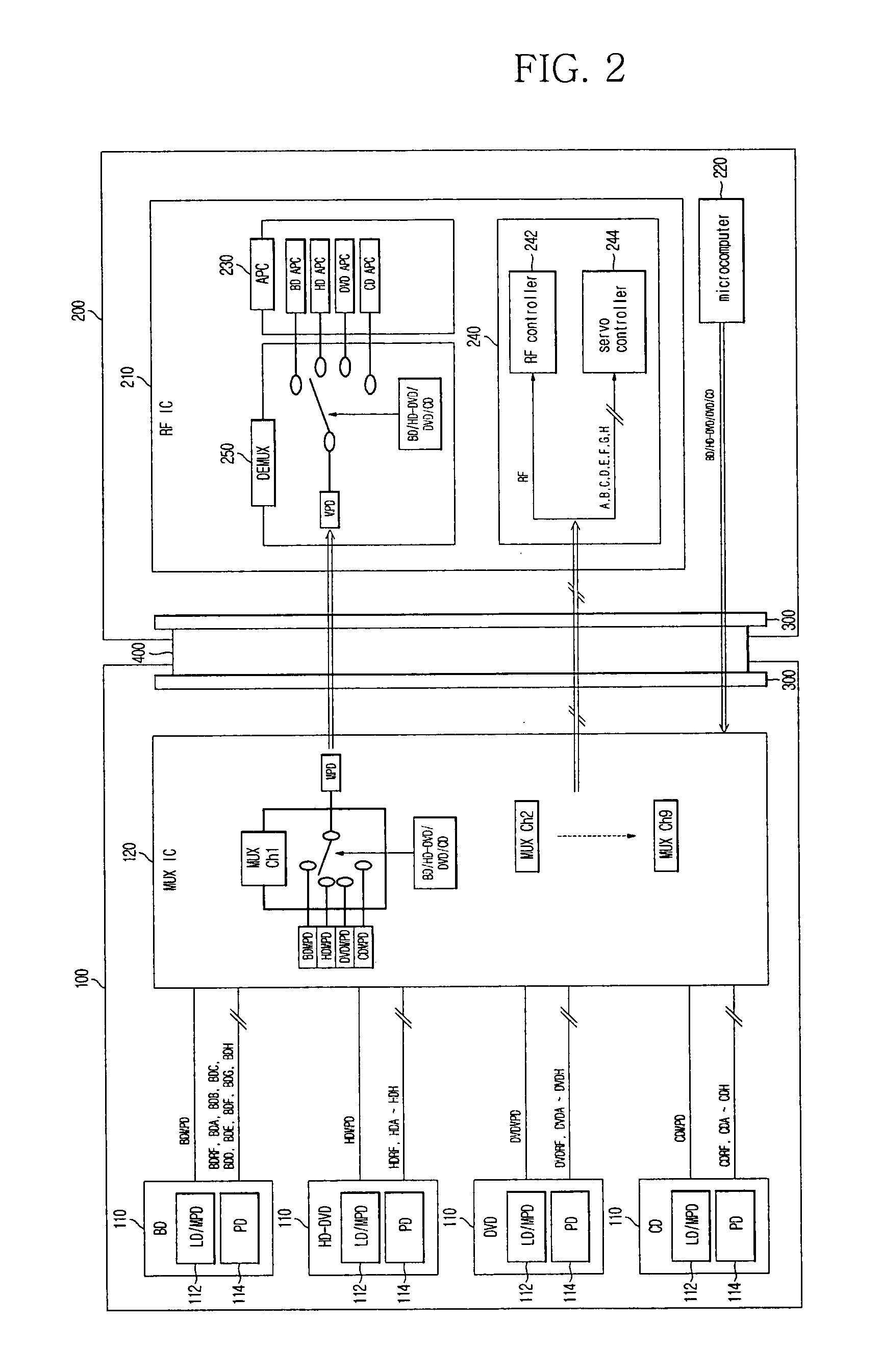 Interface device for optical recording and/or reproducing apparatus