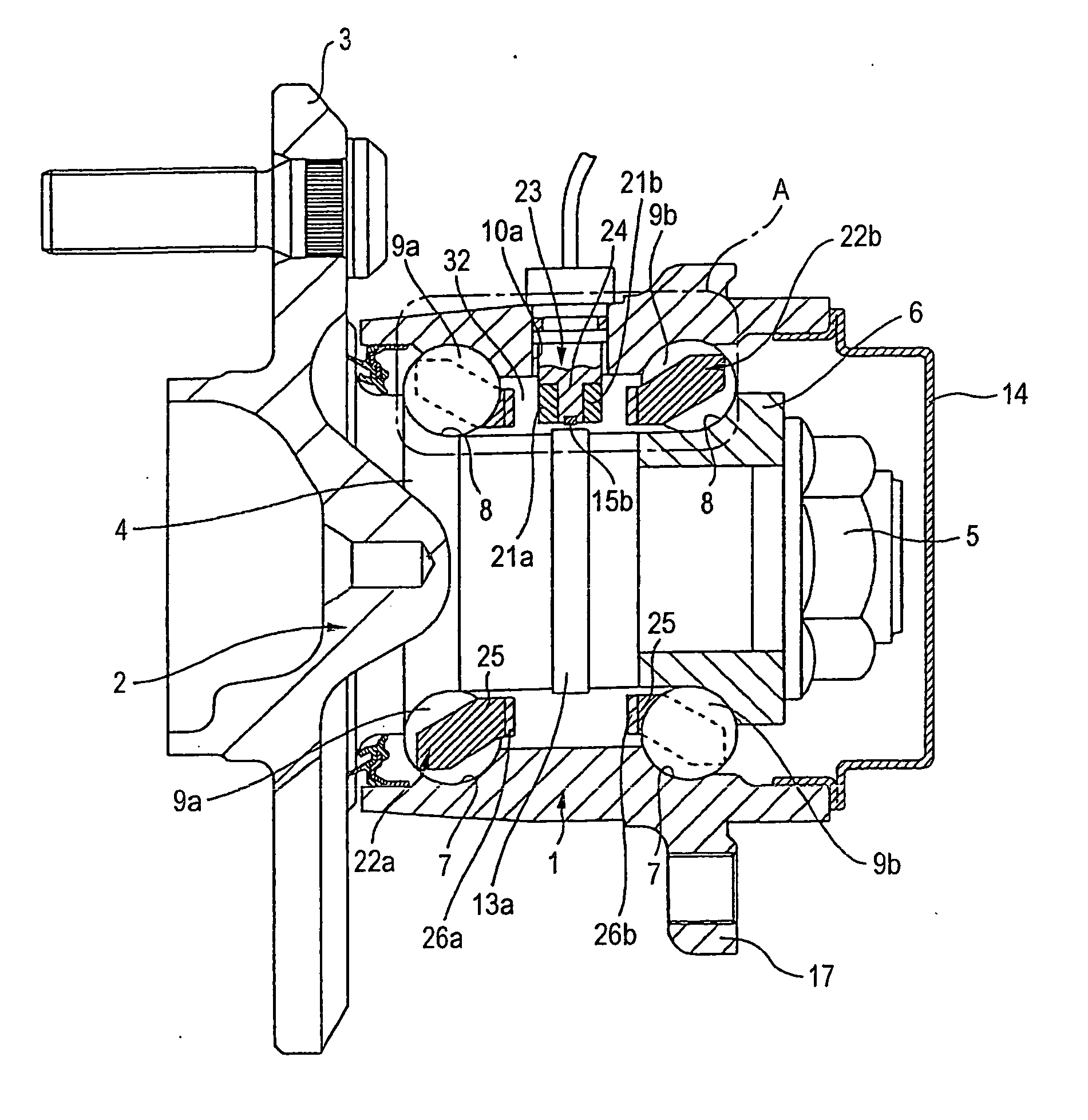 Load measuring device for rolling bearing unit and load measuring rolling bearing unit