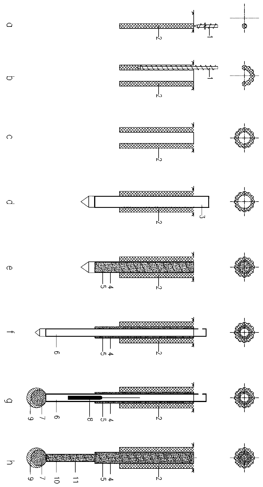 A variable diameter composite pile