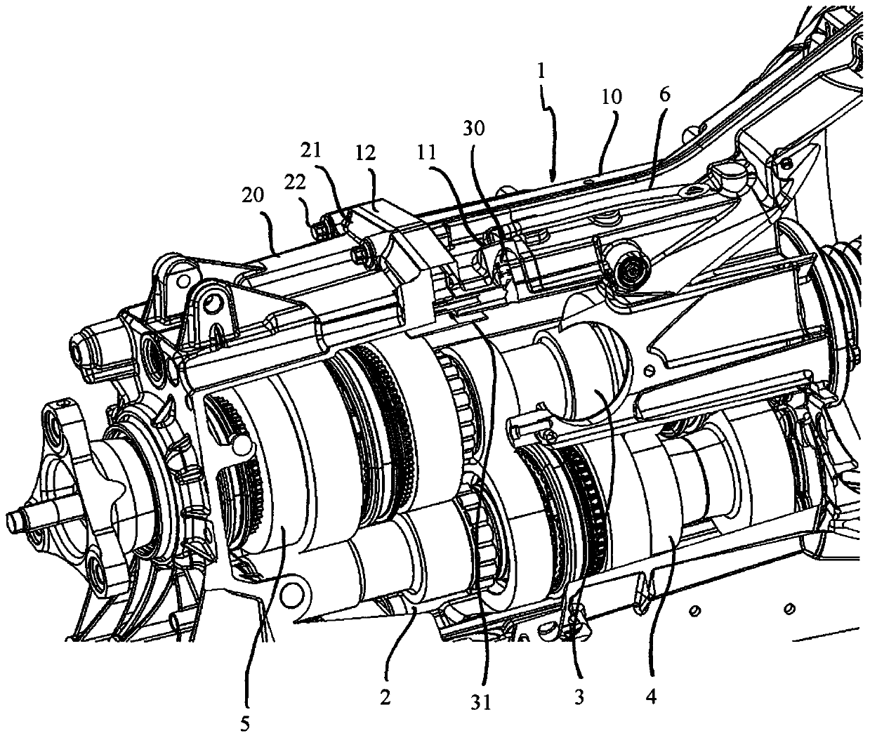 Transmission with a separate breather element