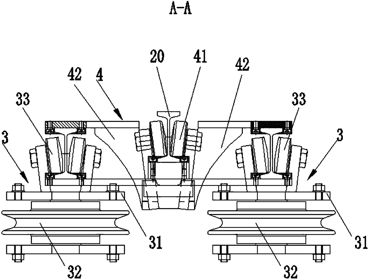 Movable tail wheel mechanism of double-rope coal mine transportation system