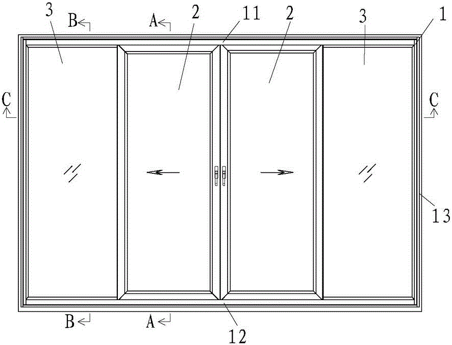Sliding door for high-rise building