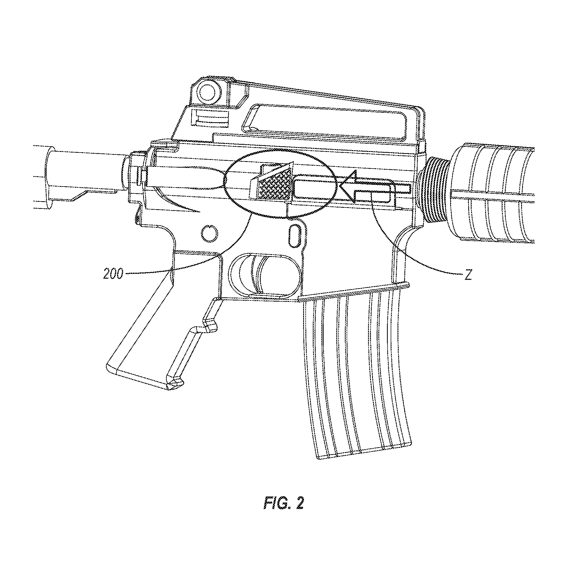 Device for modification of ejected casings trajectories
