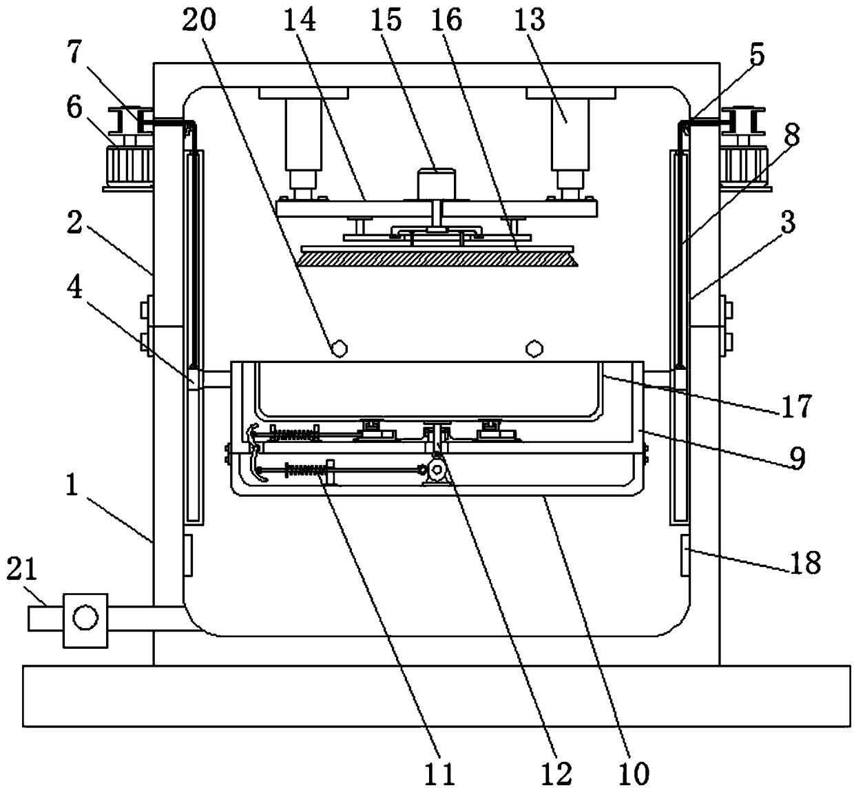 Sand removing treatment device of dascillidae based on double action of reciprocating circulation and percussive vibration