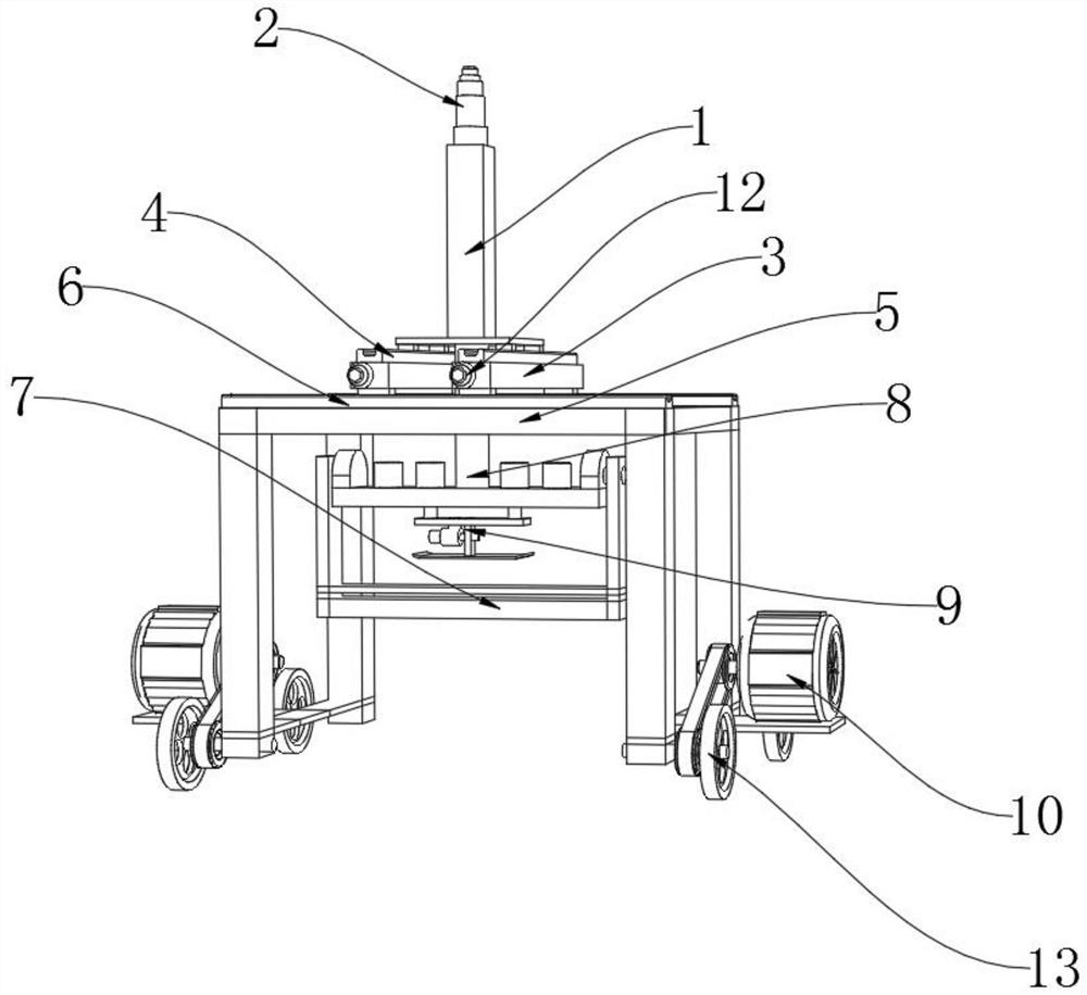 Lateral pushing device for automatic segment concrete trowelling machine and using method