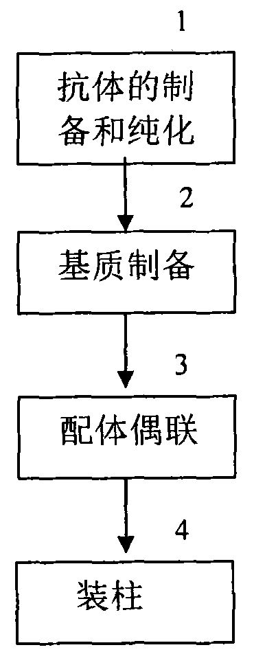 Immunoaffinity column for simultaneous analysis of four mycotoxins (DON, ZEA, T-2, HT-2) and preparation method thereof
