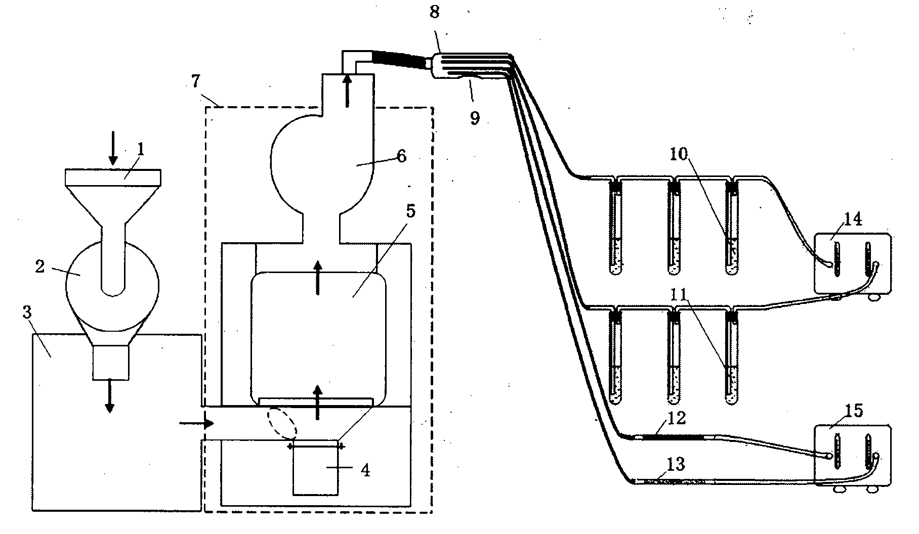 Sampling device of gaseous contaminant in material crushing process