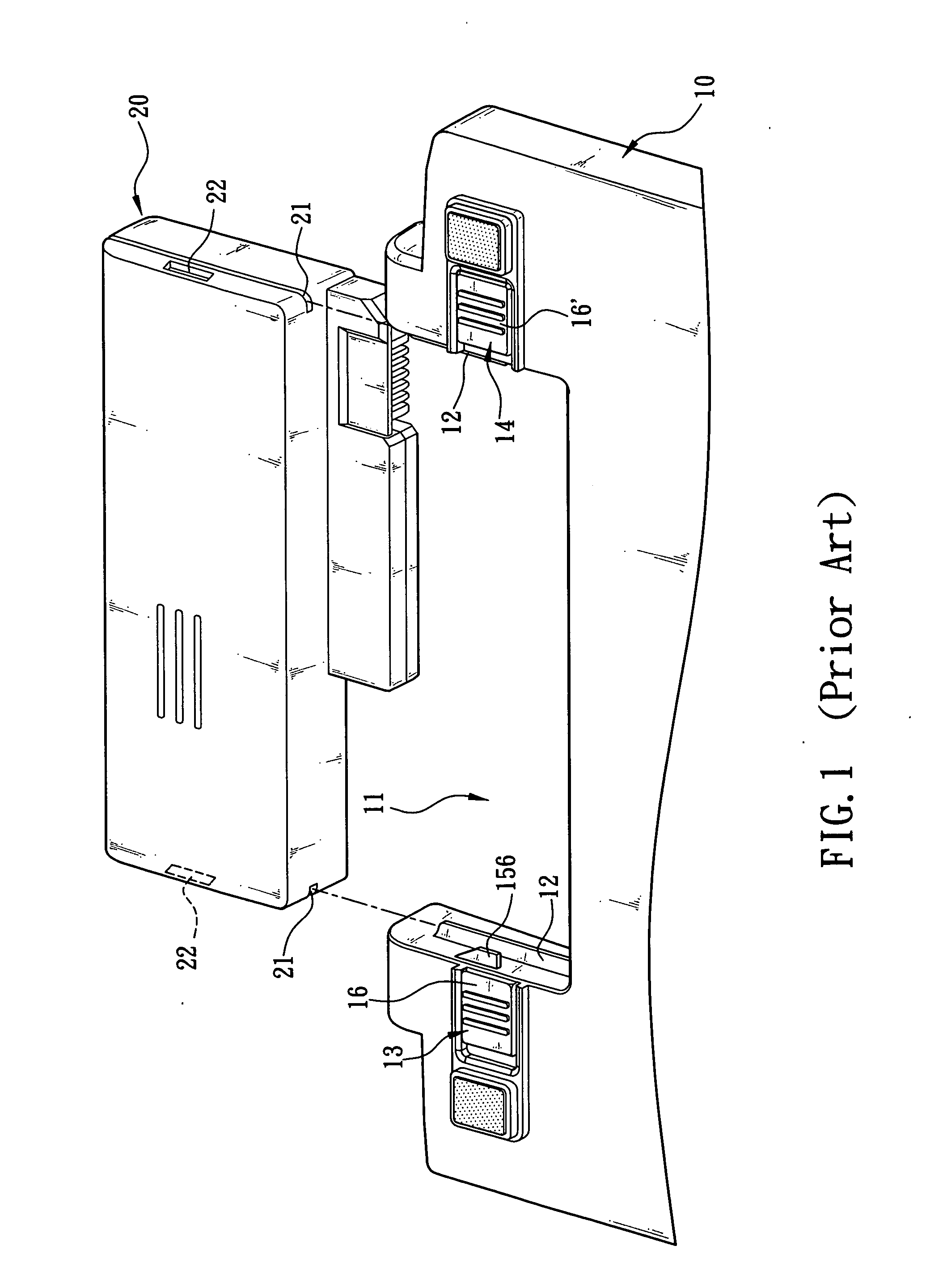 Module assembly for locking and unlocking a battery of an electronic device
