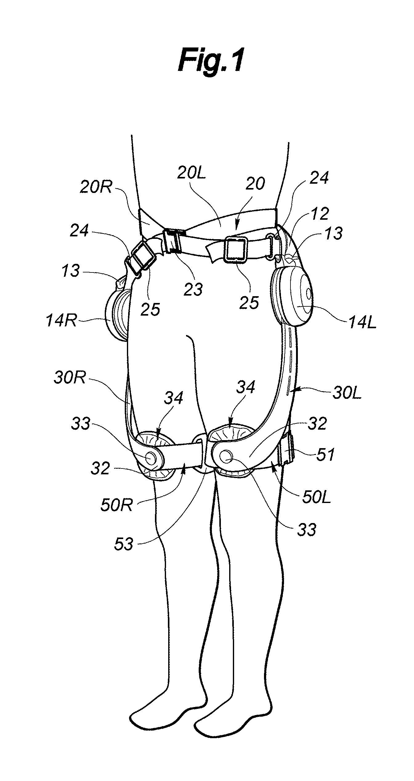 Walking assistance device for providing a walking assistance force to a femoral part of a user