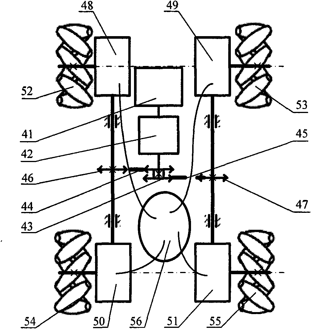 Mecanum wheel all-directional moving vehicle and driving method thereof