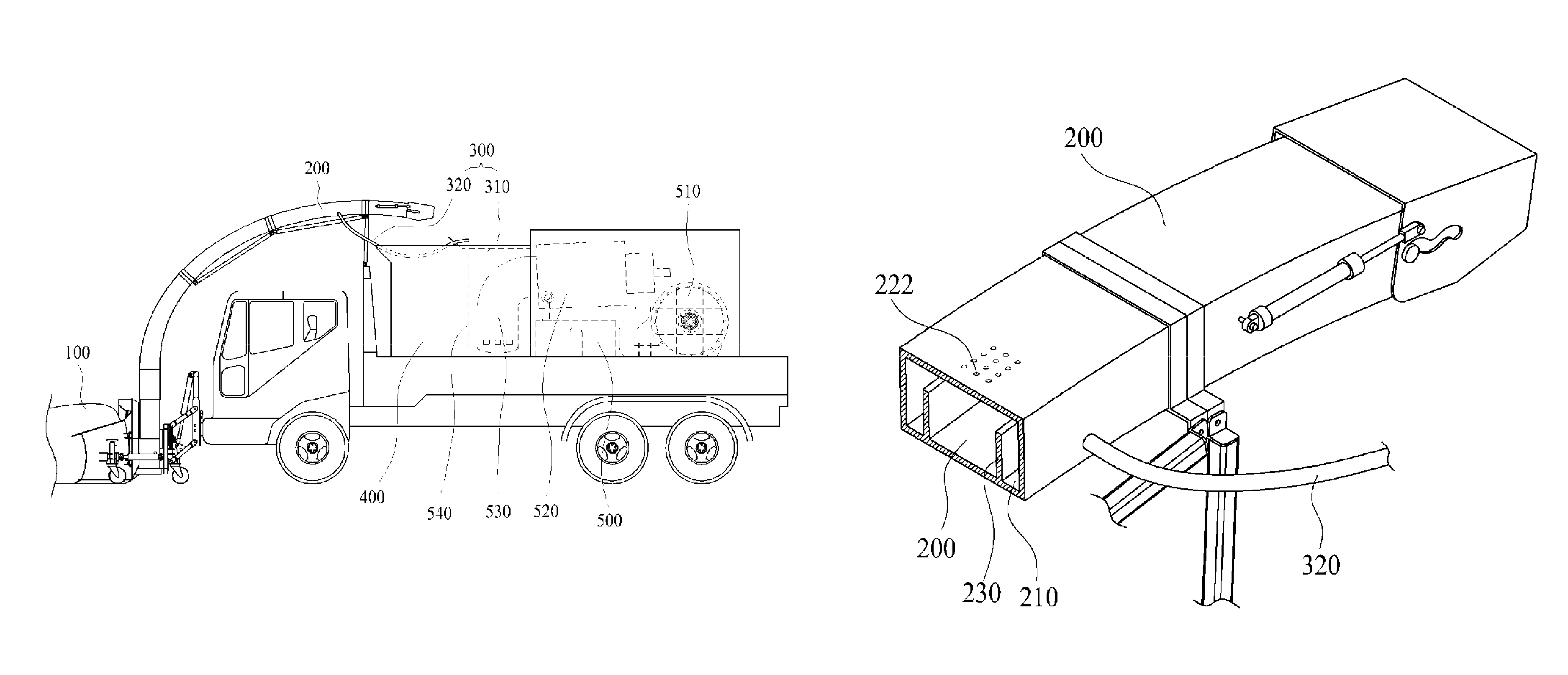 Snow melter including anti freezing snow thrower from hot air spray