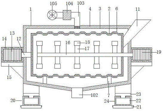 Ball-milling device provided with crushing mechanism and used for ceramic production