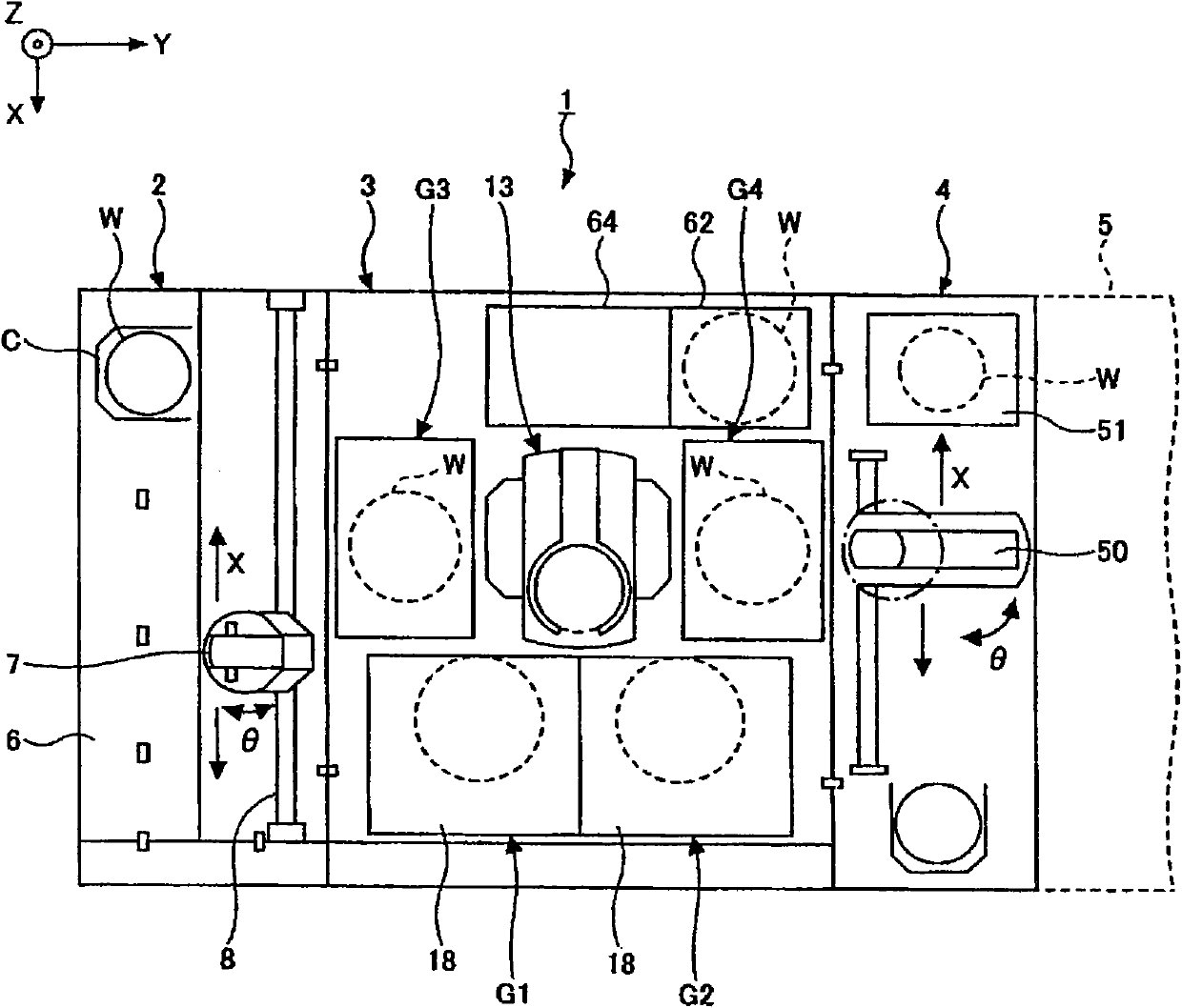 Resist coating and developing apparatus and method