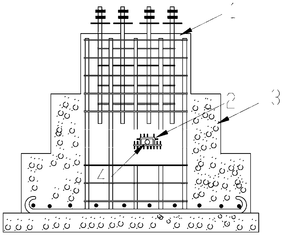 Basic structure with pipeline protection channel for installation of steel pipe tower and preparation method thereof