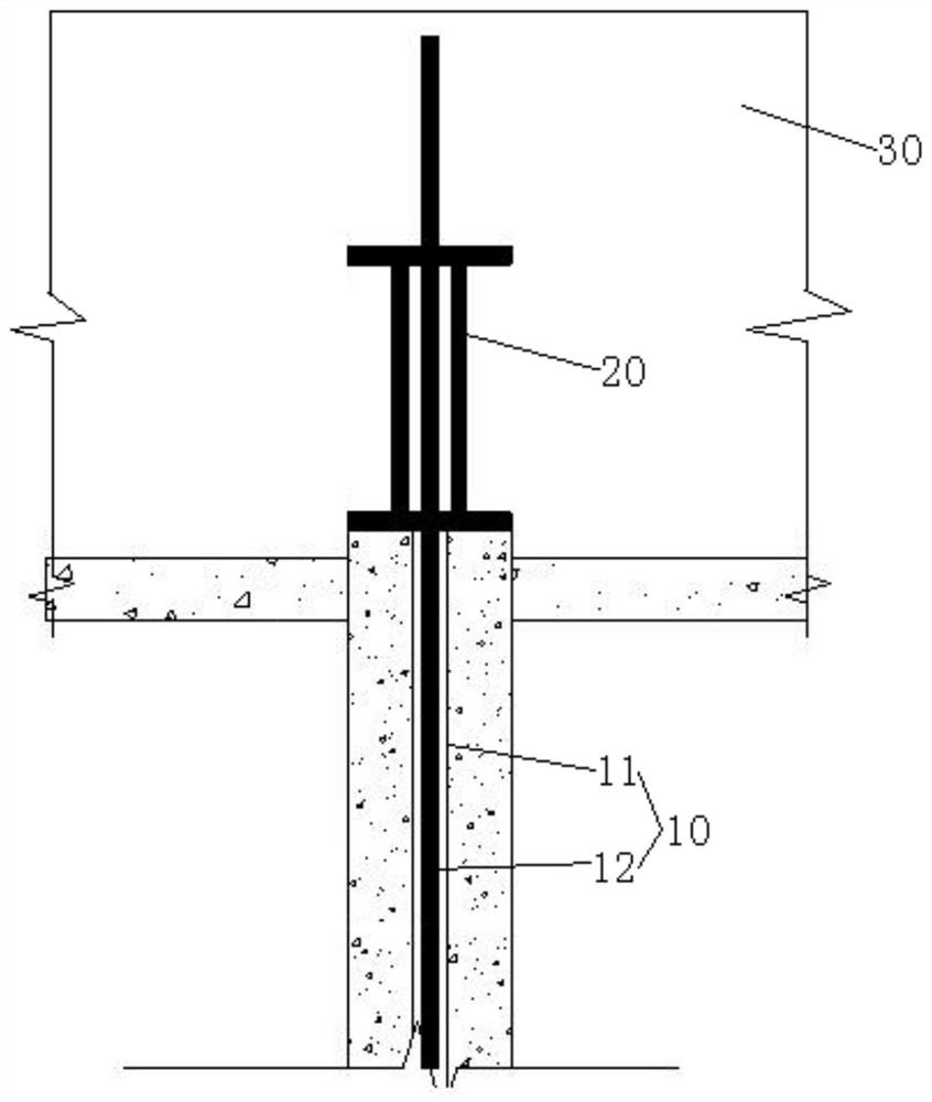 Anti-floating anchor rod and basement bottom plate construction method