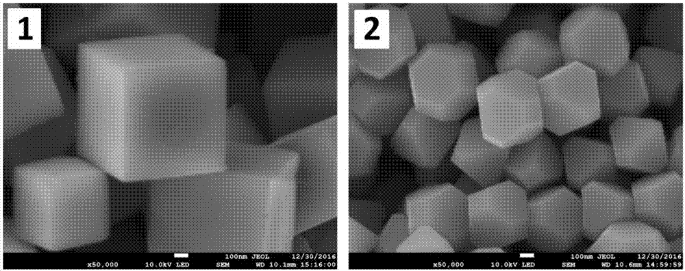 Preparation method of Cu2O nanocrystalline cubes and hollow polyhedrons