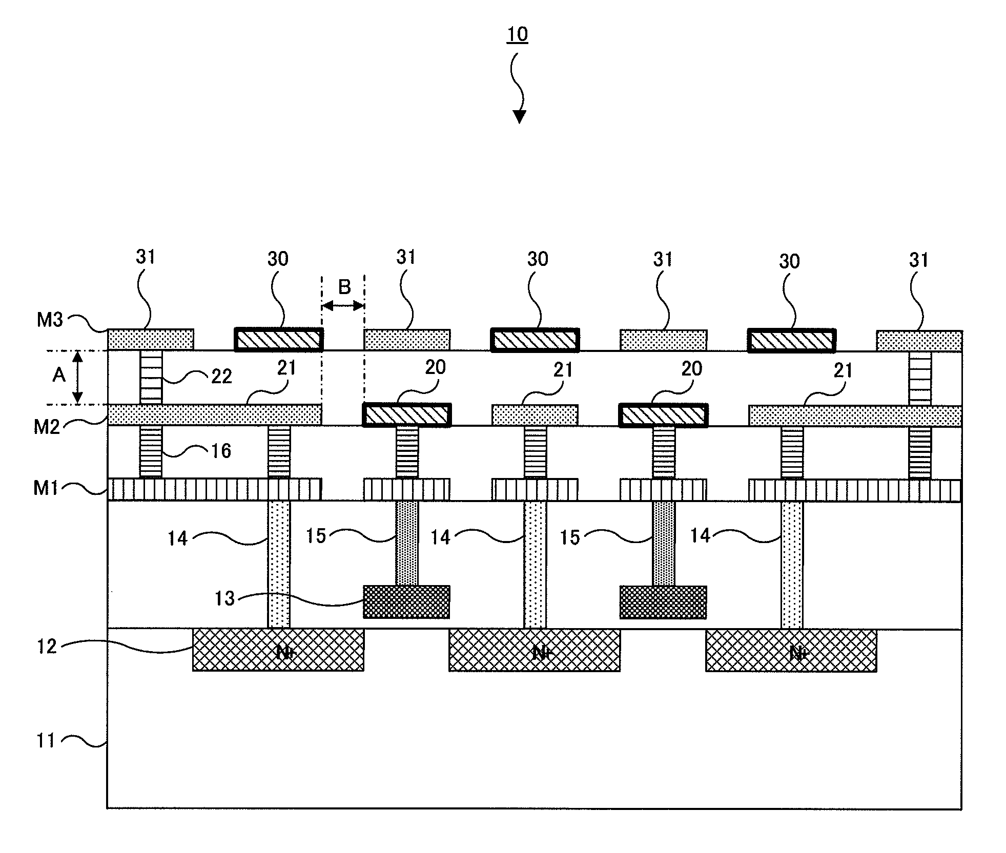 Semiconductor device having shield structure
