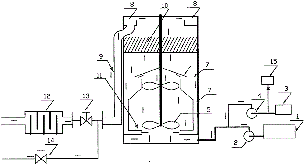 Wastewater treating device based on internal circulation and repeated use of nanometer material