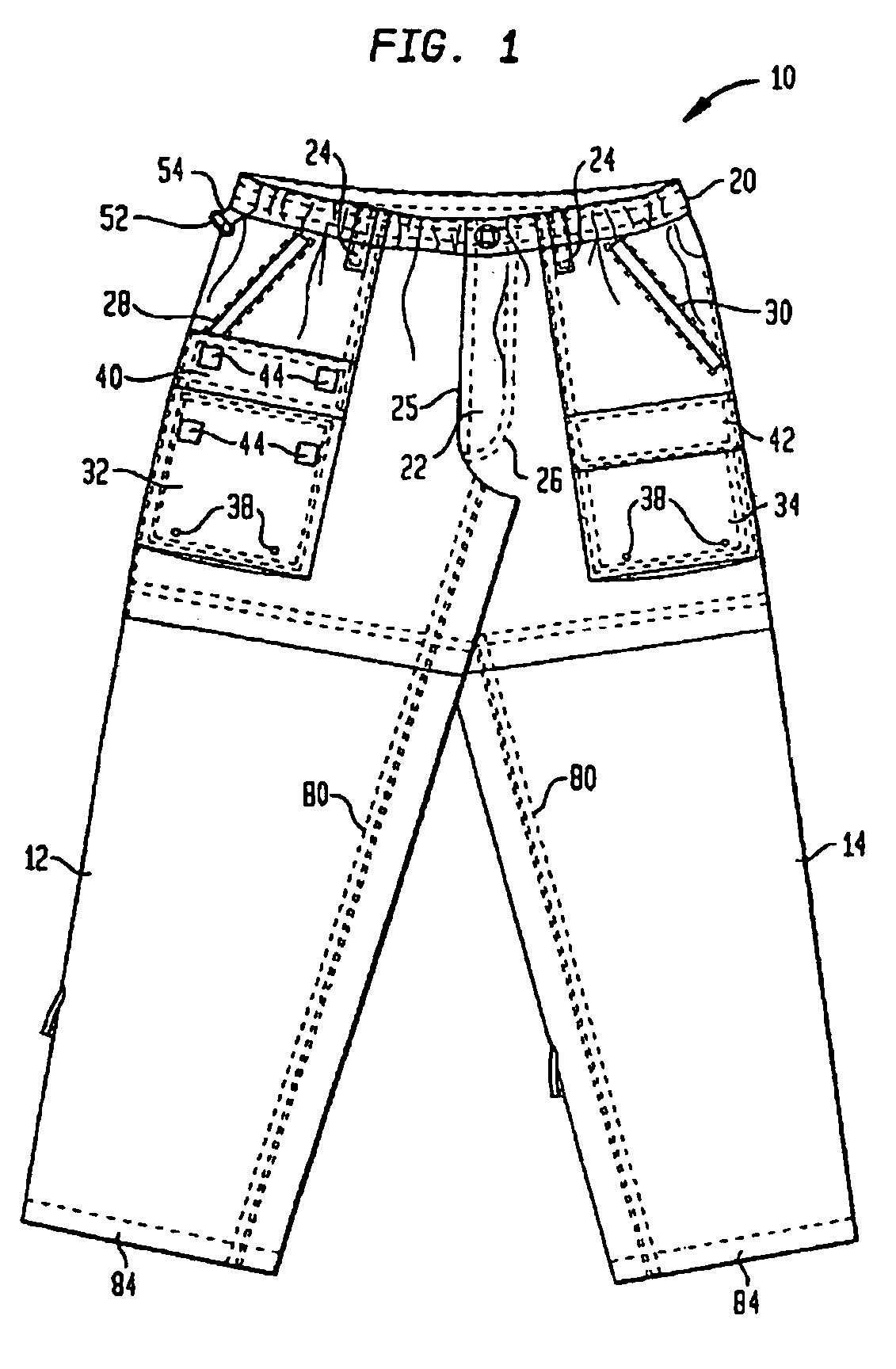 Convertible pants and methods for making same