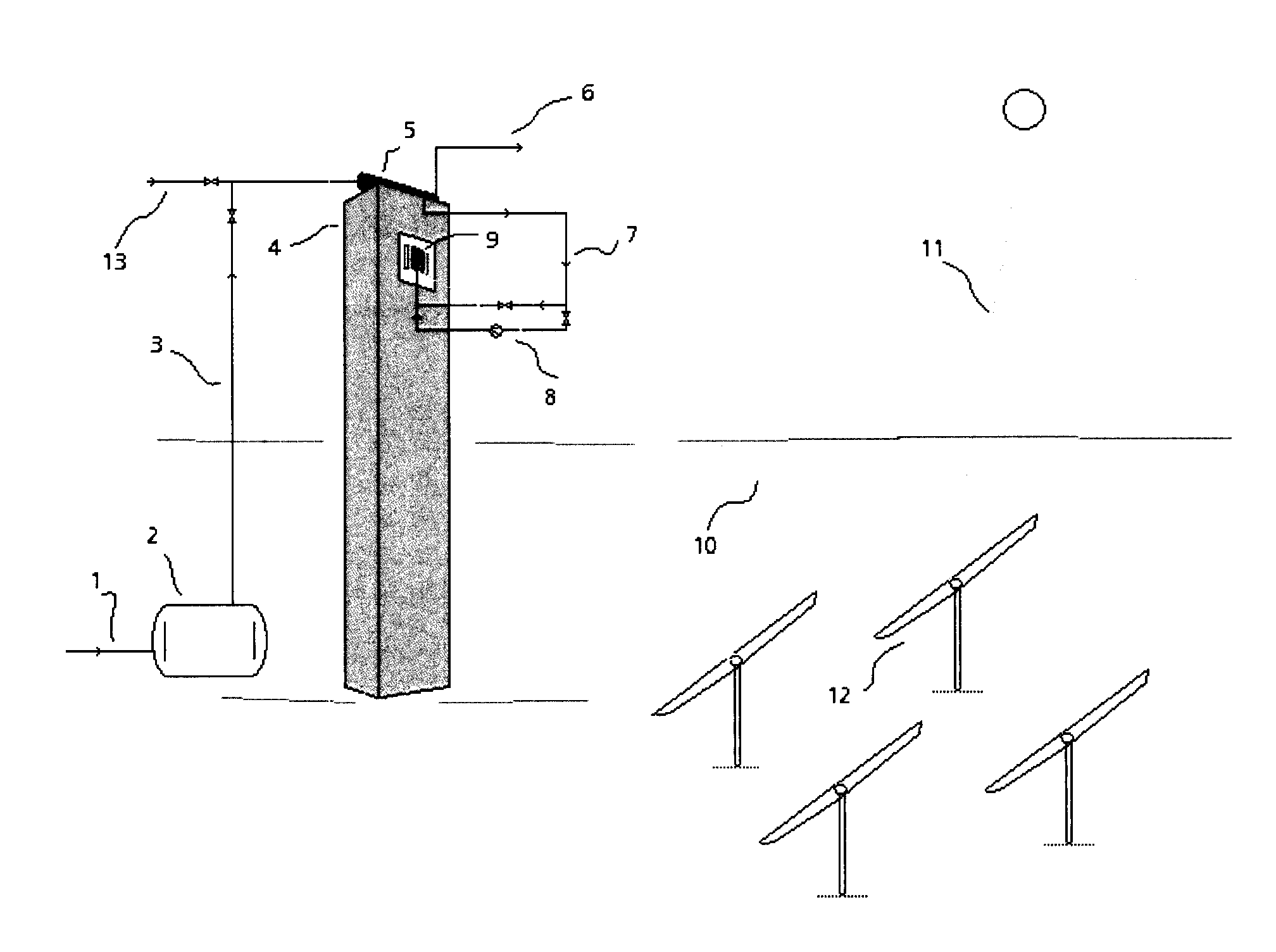 Method for in situ coating a tower solar receiver