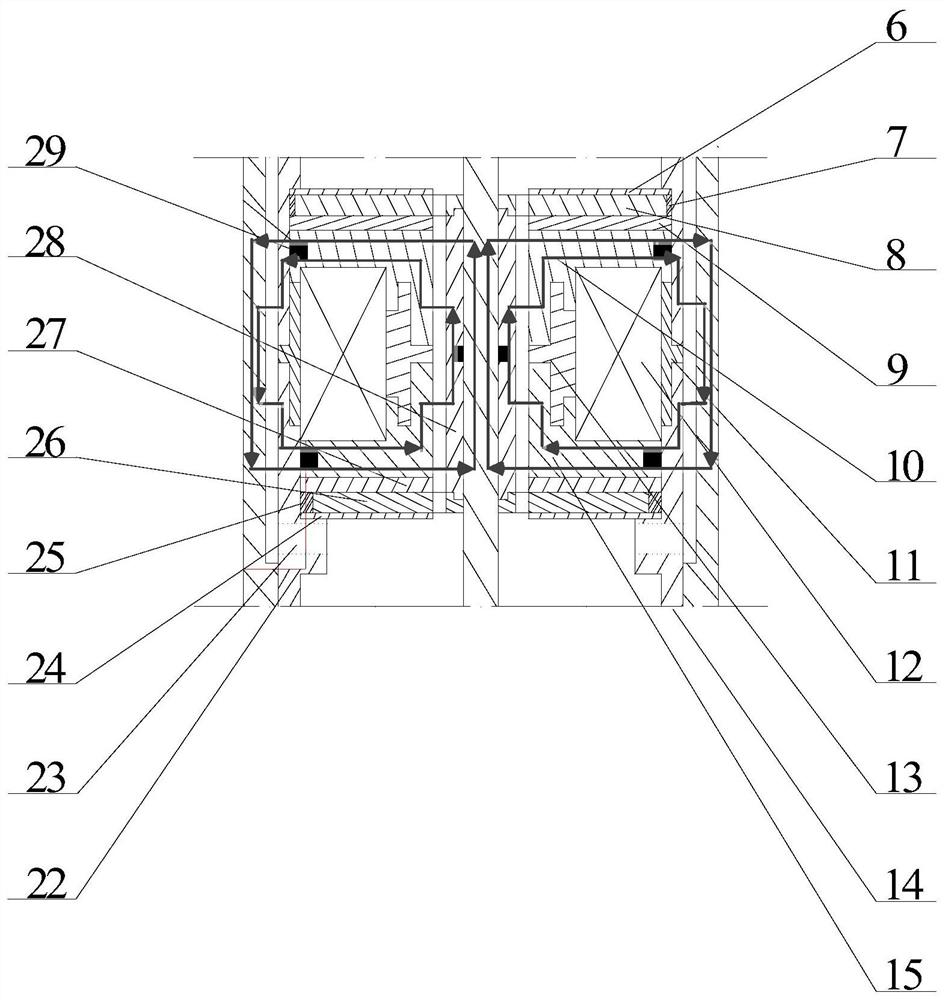 Magneto-rheological damper with double annular damping gaps