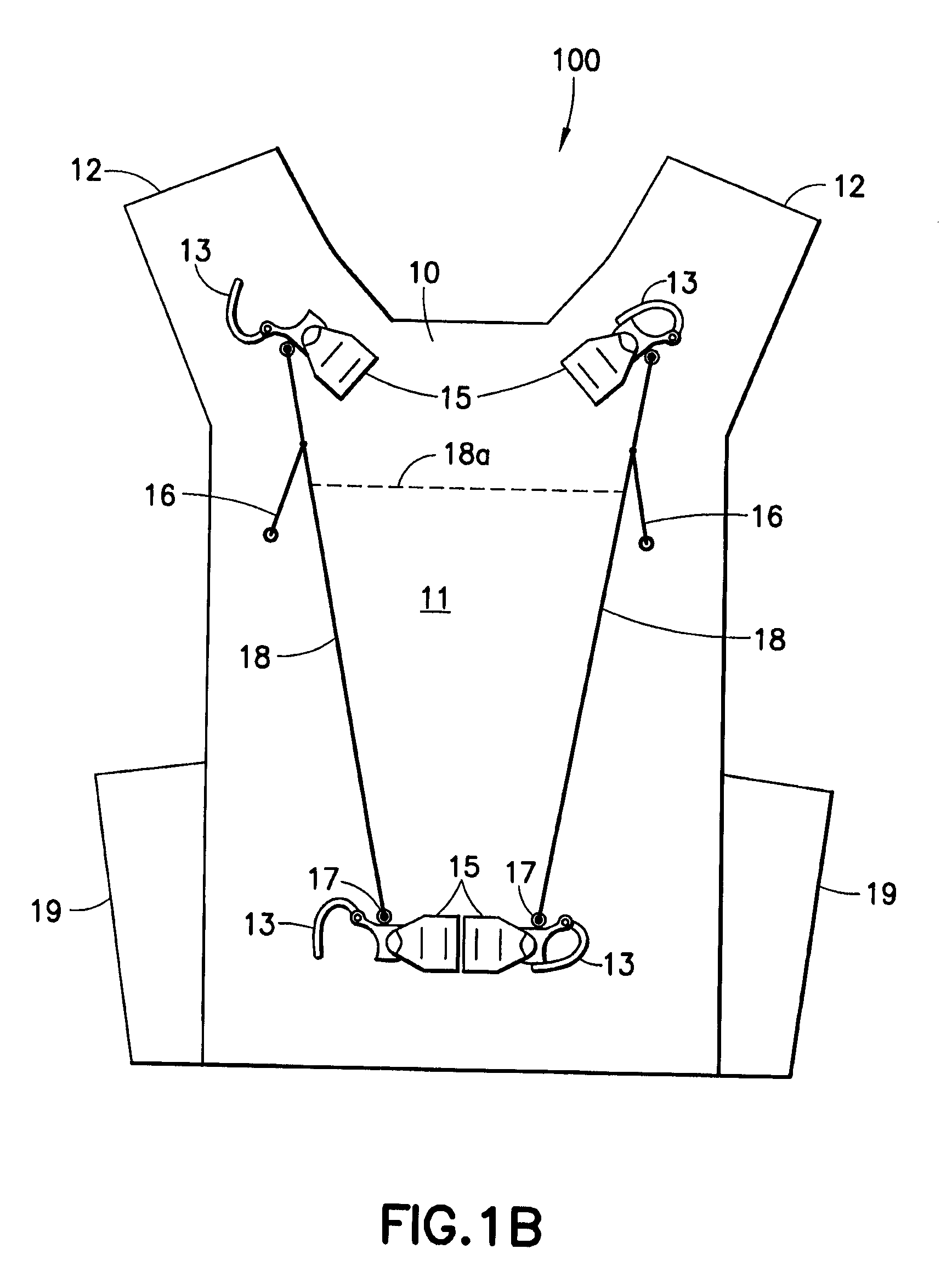 Protective garment having a quick release system