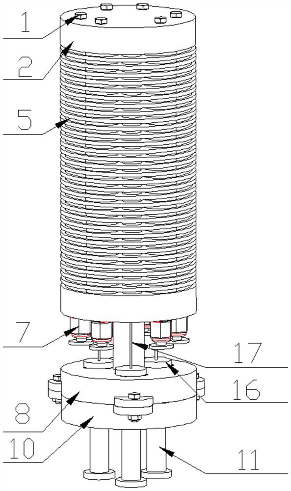 Nested restraint ring flexible arm with braking function