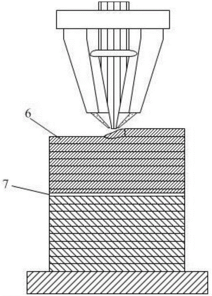 Steel/aluminum dissimilar metal part laser deposition additive manufacturing method