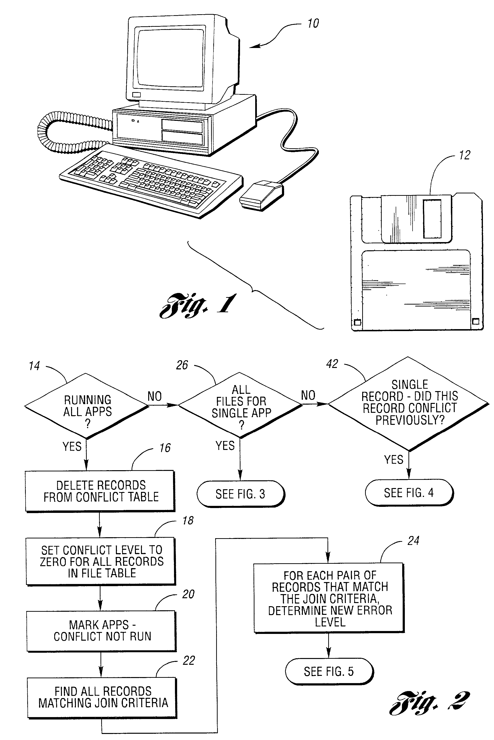 Method and system of managing software conflicts in computer system that receive, processing change information to determine which files and shared resources conflict with one another