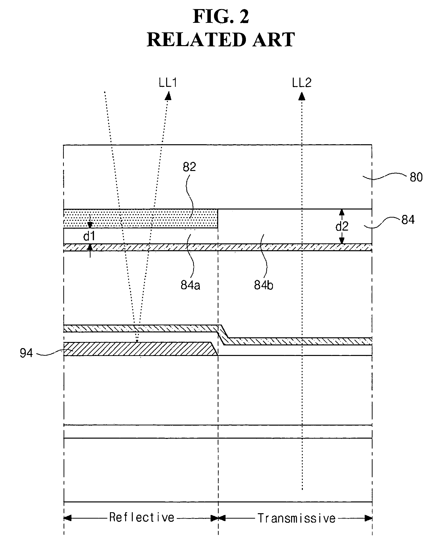 Transflective liquid crystal display device having color filter-on-thin film transistor (COT) structure and method of fabricating the same