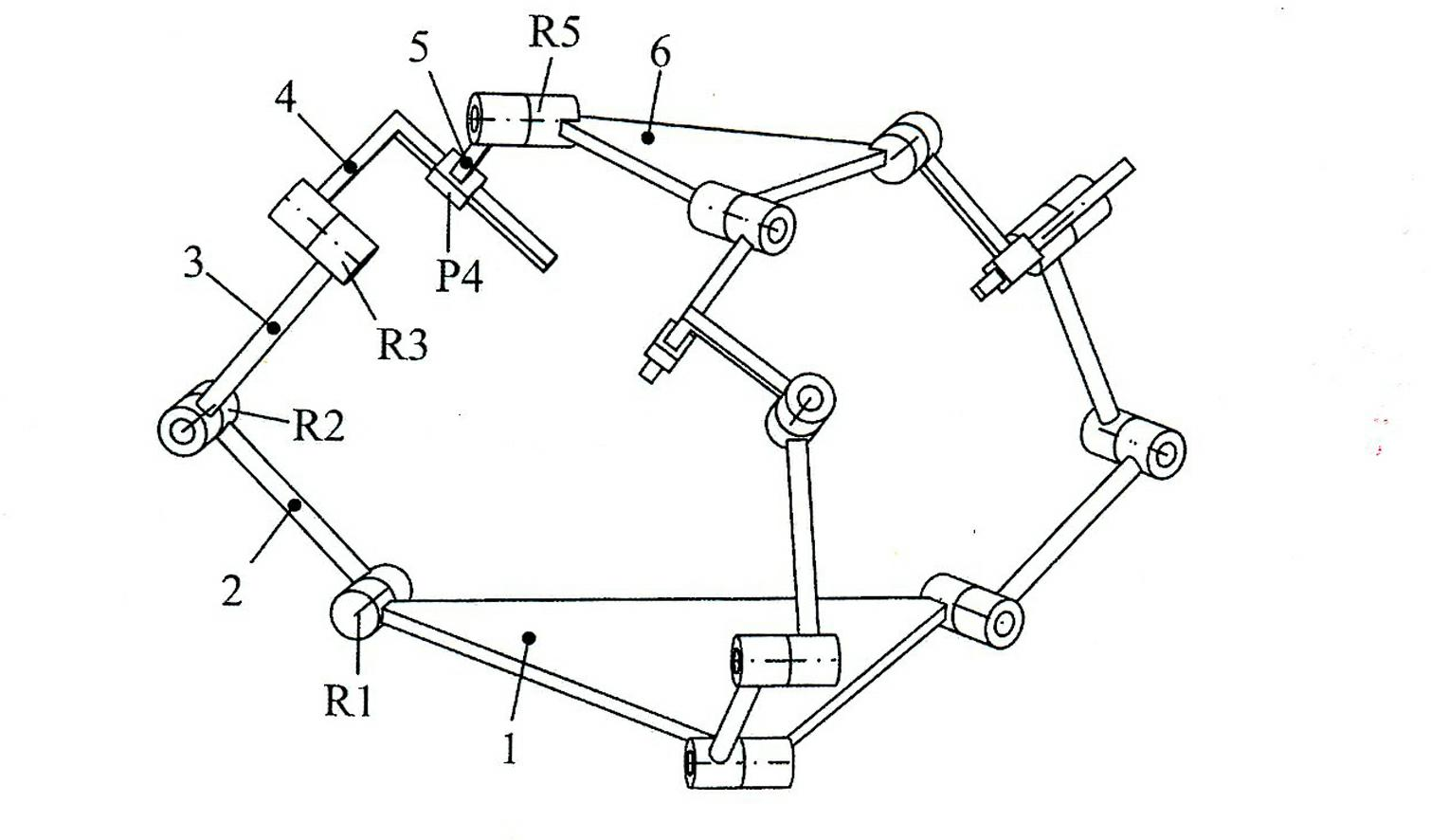 Non-concurrent axis symmetric two-rotation one-movement parallel mechanism with two-degree of freedom planar subchains