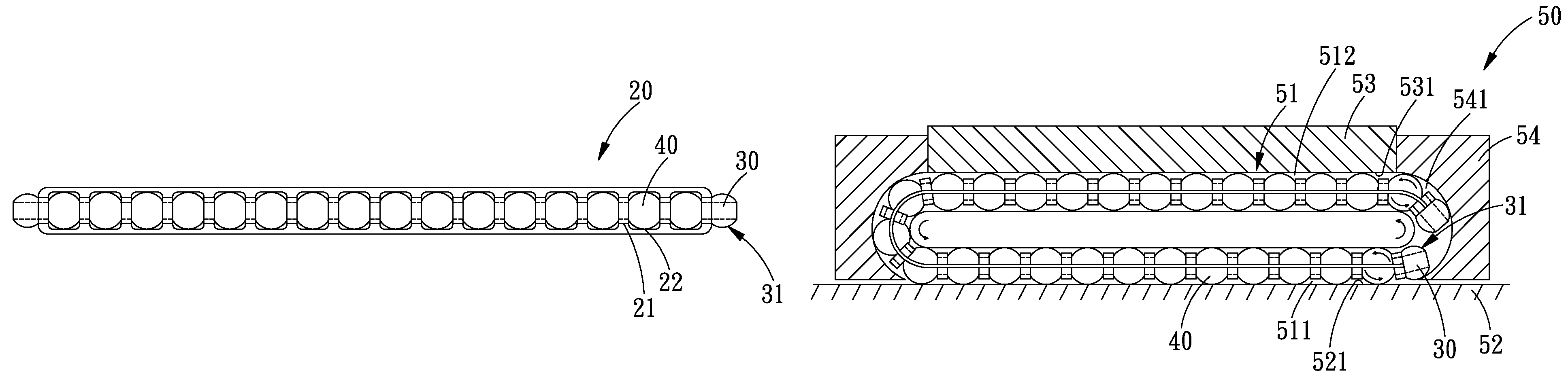 Synchronous spacer with a guiding block