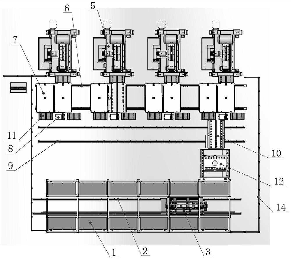 Die changing system for door shell automatic line