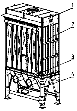 Pure-bolt-connection pulse bag type dust collector